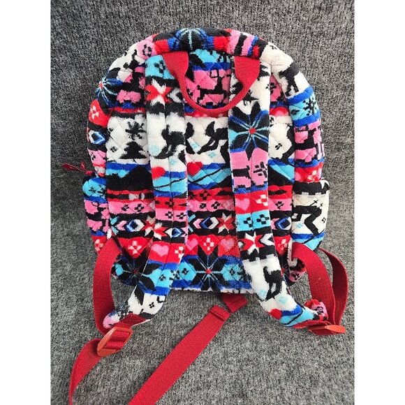 Vera Bradley Small Teddy Fleece Backpack Nordic Stripe Multi Aztec Southwest - Picture 6 of 9